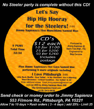 Order Steeler song on CD. Email Jimmy for details.